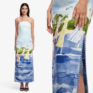 Brand New- Leo Lin Ava Bustier Maxi Dress in Nautical Print ⛵️🌊